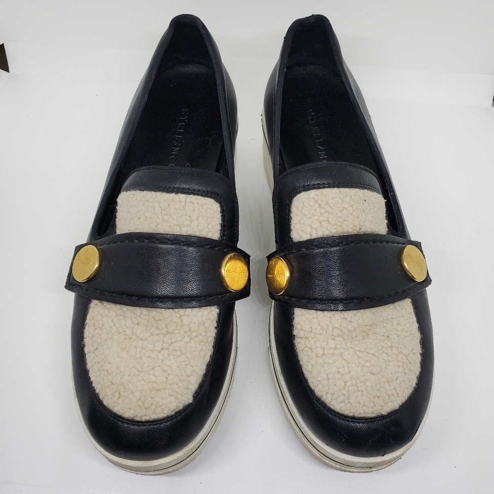 3/$150 Stella McCartney Black and Cream Platform Loafers